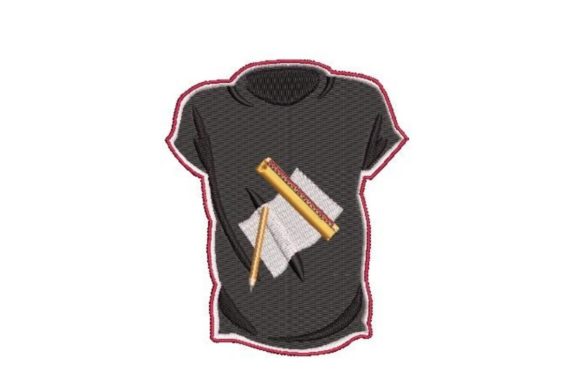 Black T-shirt Embroidery Design