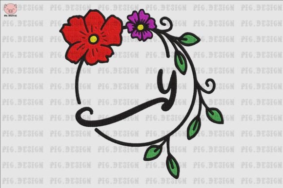 Flower Font Y: A Delicate, Heartfelt Embroidery Choice