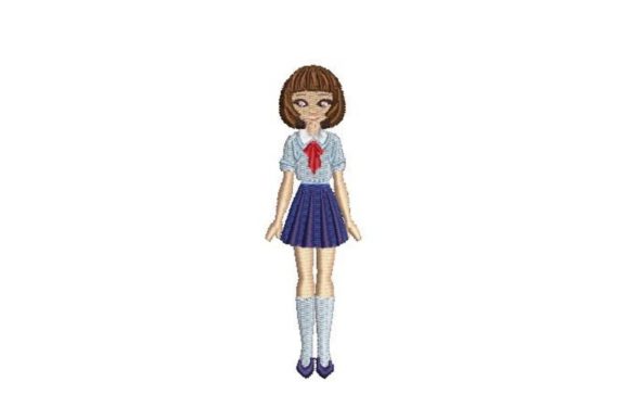 Japanese School Girl Embroidery Design