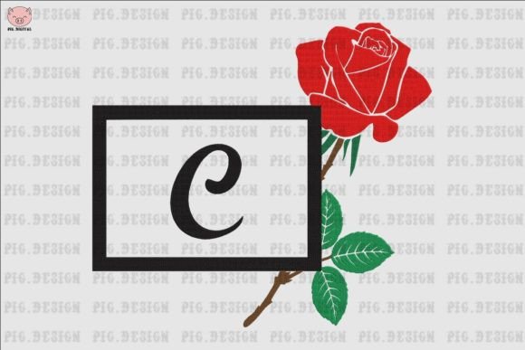 Rose Font C: Elegant, Romantic Embroidery for Meaningful Gifts